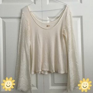 Hollister soft lace bell sleeve top